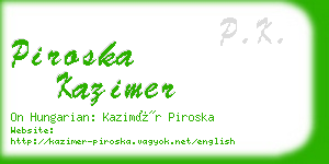 piroska kazimer business card